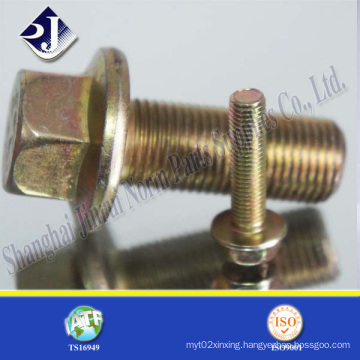 SGS Yellow Zinc Plated Flange Bolt (DIN6921)